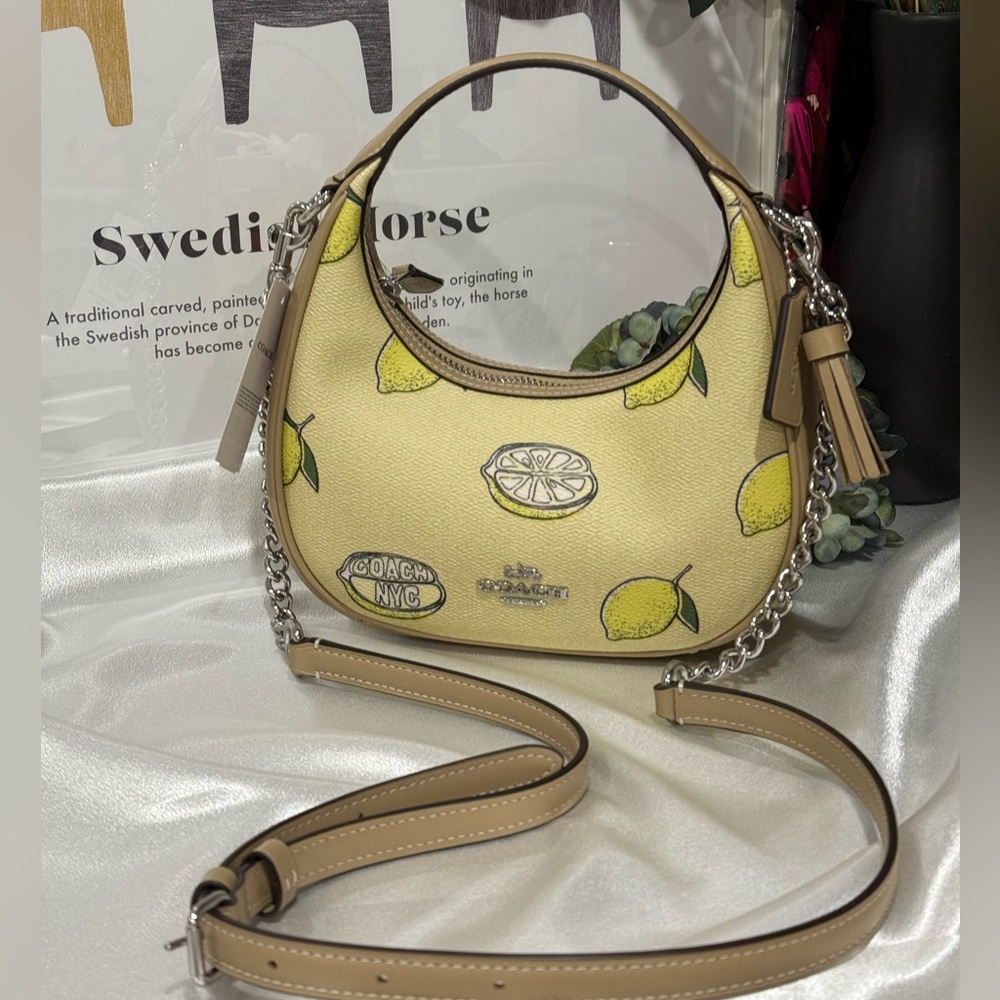 Coach Lemon Print Beige Bag